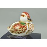 A BOXED ROYAL CROWN DERBY PAPERWEIGHT, 'Bakewell Duckling', gold stopper