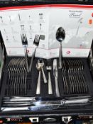 A CASED SWISS JURA STAINLESS STEEL CANTEEN OF CUTLERY for twelve place settings