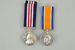 A WWI GEO V MILITARY MEDAL, British War medal named to 166005 Spr P.W. Bone, 63/D.S. Coy.R.E., War
