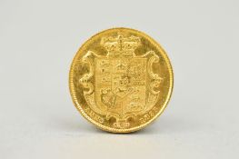 A WILLIAM IV (1830-1837) GOLD FULL SOVEREIGN, 1835 crowned shield back, low Mintage of 723,000
