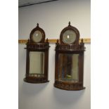 A PAIR OF EDWARDIAN MAHOGANY WALL SHELVES/MIRRORS (sd)