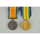 A WWI PAIR OF BRITISH WAR AND VICTORY MEDALS, named 85 Pte J. Boyle, Rifle Brigade, with copy MIC,