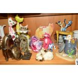 A GROUP OF CAT ORNAMENTS to include two Border Fine Arts Comic & Curios Cats 'The Collector' A3562