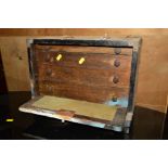 A PAINTED ENGINEERS CHEST with four drawers and contents (distressed)