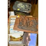 A BOX OF POSTCARDS, Victorian to modern, majority British topographical, but includes greetings,