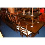 A YOUNGER OAK DINING SUITE comprising of an extending table, width 159cm x depth 91cm x height 73cm,