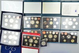 A PLASTIC BOX CONTAINING PROOF AND DELUXE PROOF YEAR SETS, UK Royal Mint nine sets, 93-2001, 1998
