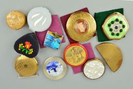 A SELECTION OF NINE COMPACTS to include one with a Delft style panel to the front, one of Oriental