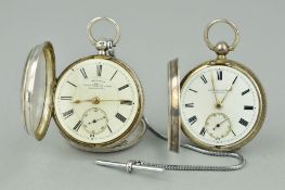 TWO SILVER CASED POCKET WATCHES, Fattorini & Sons, Bradford, Chester 1899 and Reliable, Chester 1898
