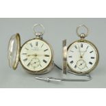 TWO SILVER CASED POCKET WATCHES, Fattorini & Sons, Bradford, Chester 1899 and Reliable, Chester 1898