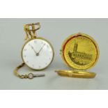 A BRASS VERGE POCKET WATCH, c1880