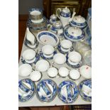 WEDGWOOD 'BLUE SIAM' TEA/DINNERWAERS, to include coffee pot, teapot, covered sugar bowl, milk jug,