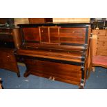 A VICTORIAN ROSEWOOD UPRIGHT PIANO, marked RUD IBACK SOHN, Barmen, Germany