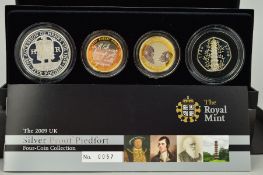 A ROYAL MINT PIEDFORT SILVER PROOF FOUR COIN SET, to include the rare and sought after Kew Gardens