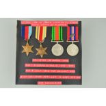 A WWII GROUP OF MEDALS, (all un-named), attributed to Capt/Lt. Col. P/120548 Leslie James Jackson,