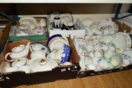 SIX BOXES OF ASSORTED TEA WARES etc, to include Royal Doulton 'Darjeeling' and 'Inspiration',