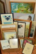 PICTURES AND PRINTS, etc, to include an abstract painting signed Megan Jones, framed,