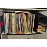 TWO CASES AND ONE BOX OF OVER ONE HUNDRED L.P'S, FIFTY SINGLES AND A FIDELITY PORTABLE RECORD