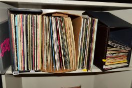 TWO CASES AND ONE BOX OF OVER ONE HUNDRED L.P'S, FIFTY SINGLES AND A FIDELITY PORTABLE RECORD