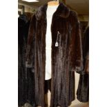 A LADIES LONG MINK FUR COAT