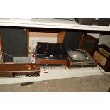 A VINTAGE PIONEER TURNTABLE AND RECEIVER AMPLIFIER, (PAT pass and working), a Grundig Radio (PAT