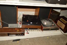 A VINTAGE PIONEER TURNTABLE AND RECEIVER AMPLIFIER, (PAT pass and working), a Grundig Radio (PAT