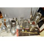A PARCEL OF OLD HALL STAINLESS STEEL TABLE WARES to include a tall Superavon tapering coffee pot,