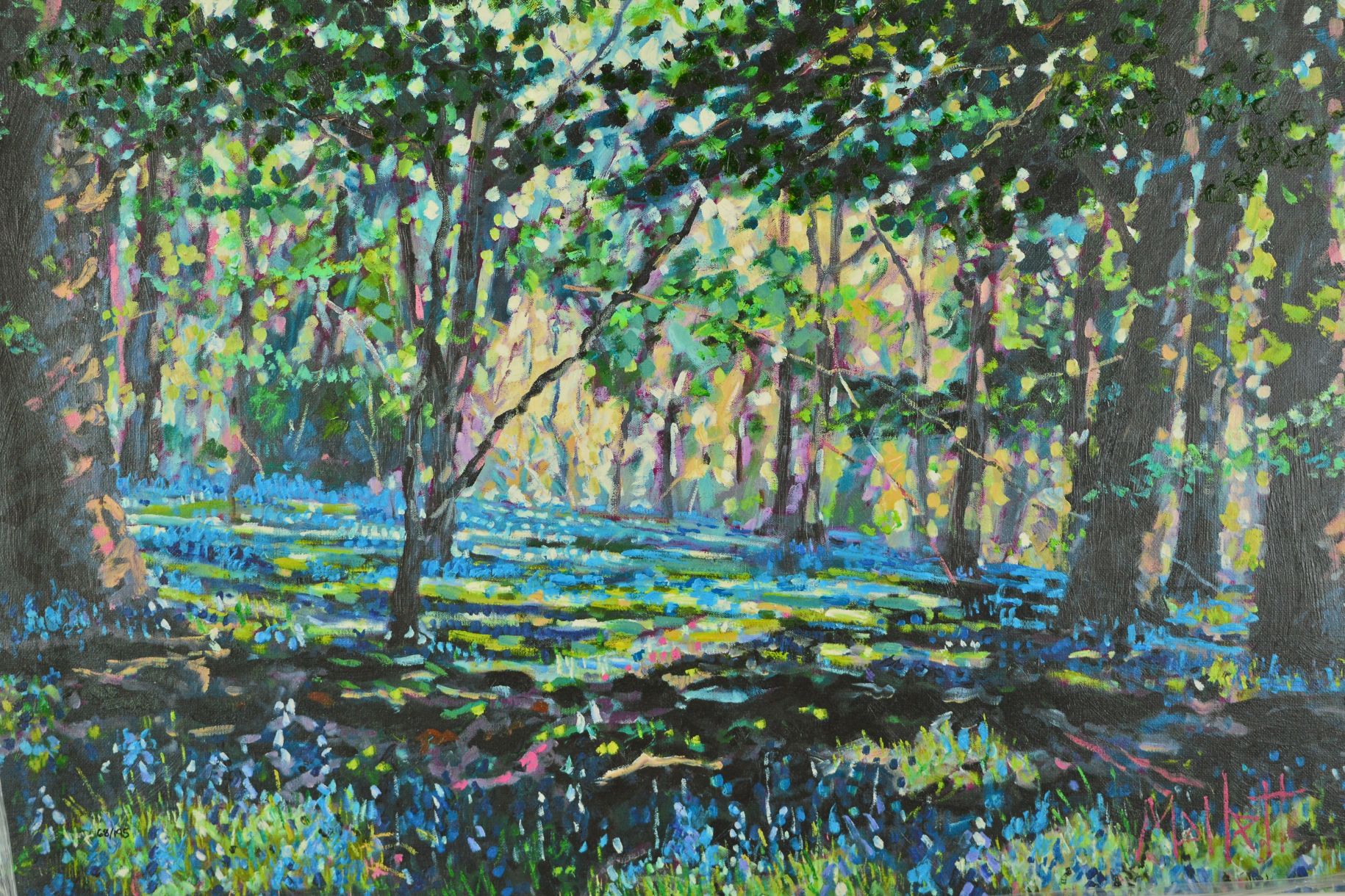 TIMMY MALLETT 'BLUEBELL SHADOWS', a limited edition print on canvas signed verso, 68/195, hand - Image 2 of 5