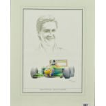 SIMON TAYLOR 'MICHAEL SCHUMACHER-BENETTON FORD B193B', a limited edition print 225/850, signed in