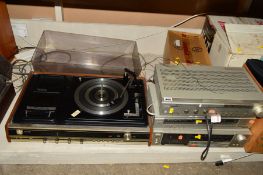 AN OMEX MC066 MUSIC CENTRE, with a BSR Turntable and a Hitachi amplifier, tuner and tape deck (un-