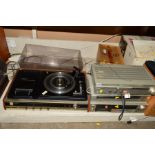 AN OMEX MC066 MUSIC CENTRE, with a BSR Turntable and a Hitachi amplifier, tuner and tape deck (un-