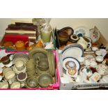 FOUR BOXES OF TEA/DINNER WARES etc, to include Wedgwood 'Cambrian', Hornsea 'Cornrose', Royal