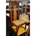 AN EARLY 20TH CENTURY OAK HIGH BACK PRAYER CHAIR