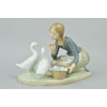 A LLADRO FIGURE GROUP, 'Food for Ducks' No4849, sculptor Antonio Ruiz, approximate height 17.5cm x