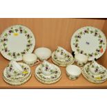 ROYAL WORCESTER 'BACCHANAL' TEAWARES, to include two cake plates, sugar bowl, seven cups, eight