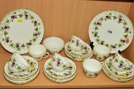 ROYAL WORCESTER 'BACCHANAL' TEAWARES, to include two cake plates, sugar bowl, seven cups, eight