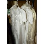 VARIOUS CHILDREN'S NIGHTGOWNS/CHRISTENING/UNDER GARMENTS, together with a vintage wedding dress (8)