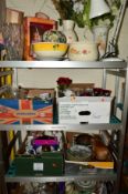 EIGHT BOXES AND LOOSE SUNDRY ITEMS, to include Chinese and Russian collectors plates, Wedgwood