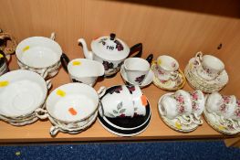 VARIOUS ROYAL ALBERT TEAWARES to include 'Masquerade' teapot, milk and cream jugs, small sugar