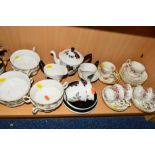 VARIOUS ROYAL ALBERT TEAWARES to include 'Masquerade' teapot, milk and cream jugs, small sugar