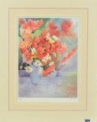 JANET WHITTLE 'POPPIES', a limited edition print 79/300, signed in pencil, mounted, unframed,