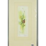 MARION HARBINSON 'RED ADMIRAL ON CATKINS', a limited edition print 86/750 signed in pencil, mounted,