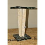 AN ART DECO MARBLE/ALABASTER TABLE (some chips to column), height 42cm