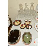 A SMALL QUANTITY OF CUT GLASS etc, to include decanters and drinking glasses, together with '