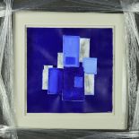 L. SMYTH 'CONTEMPORARY BLUE VI', an abstract composition, signed bottom right, mixed media on