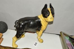 A CAST IRON BOSTON TERRIER DOORSTOP, after 'Hubley', approximate height 25cm