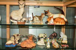 A COLLECTION OF ORNAMENTAL CATS to include Goebel, Border Fine Arts, Suzie Marsh, Aynsley, a