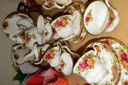 ROYAL ALBERT 'OLD COUNTRY ROSES' (SECONDS) TEAWARES, to include teapot, cake plate, sandwich