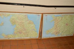 AN OXFORD PLASTIC RELIEF MAP OF WALES AND THE MIDLANDS, SERIES 1 MAP 1, together with an Oxford