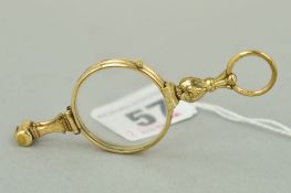 A PAIR OF EARLY 20TH CENTURY GOLD PLATED CENTURY LORGNETTES with spring release mechanism,